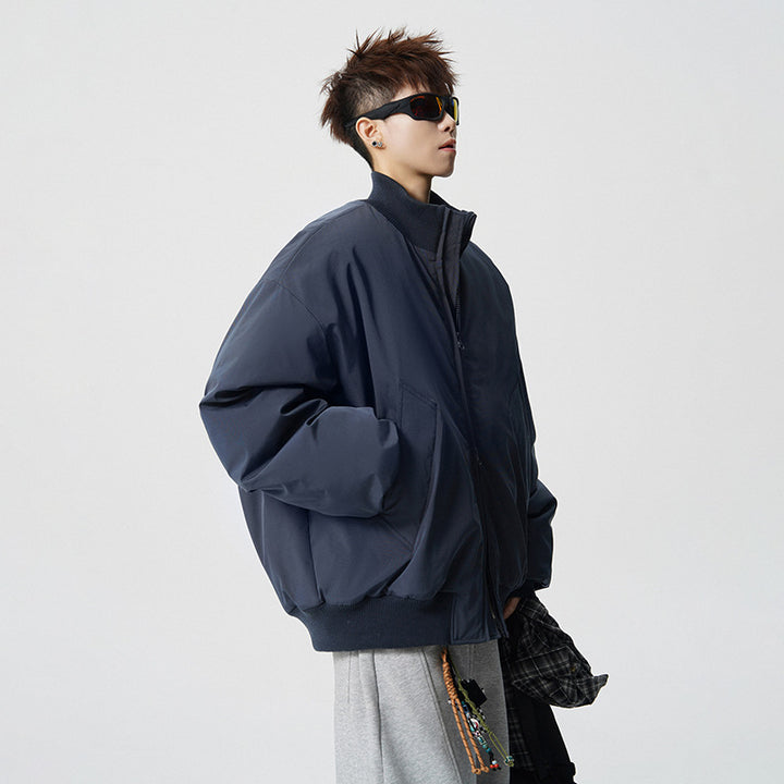 Herren Oversized Bomberjacke mit wattierter Füllung und geripptem Saum Echoarchiv