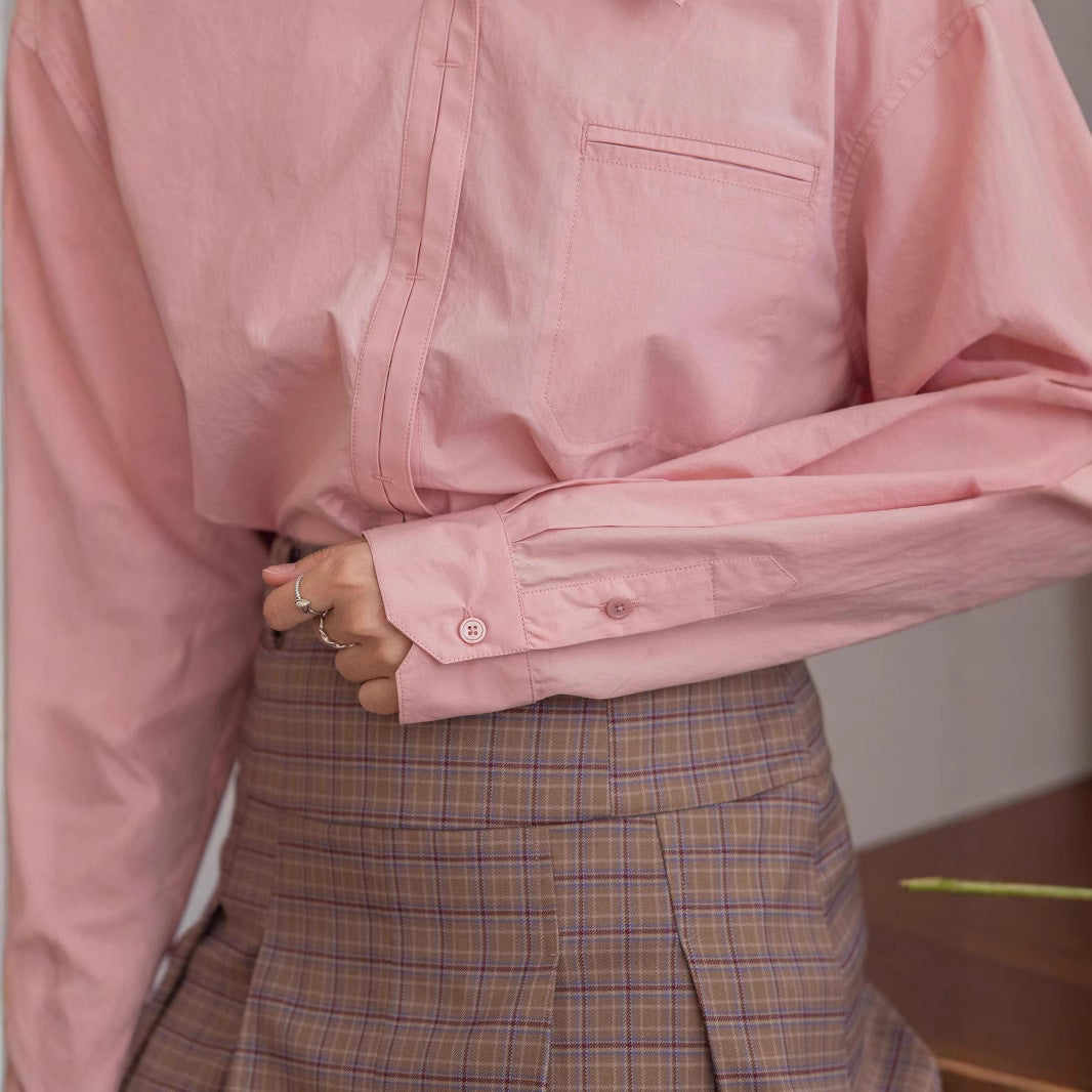 Damen Oversized Hemdbluse mit Brusttasche Echoarchiv