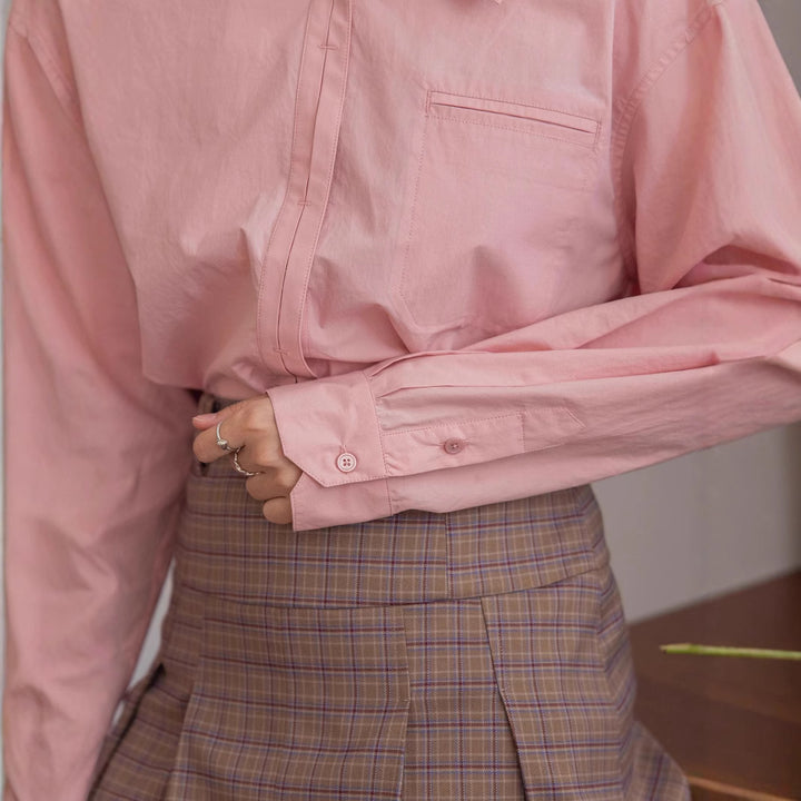 Damen Oversized Hemdbluse mit Brusttasche Echoarchiv