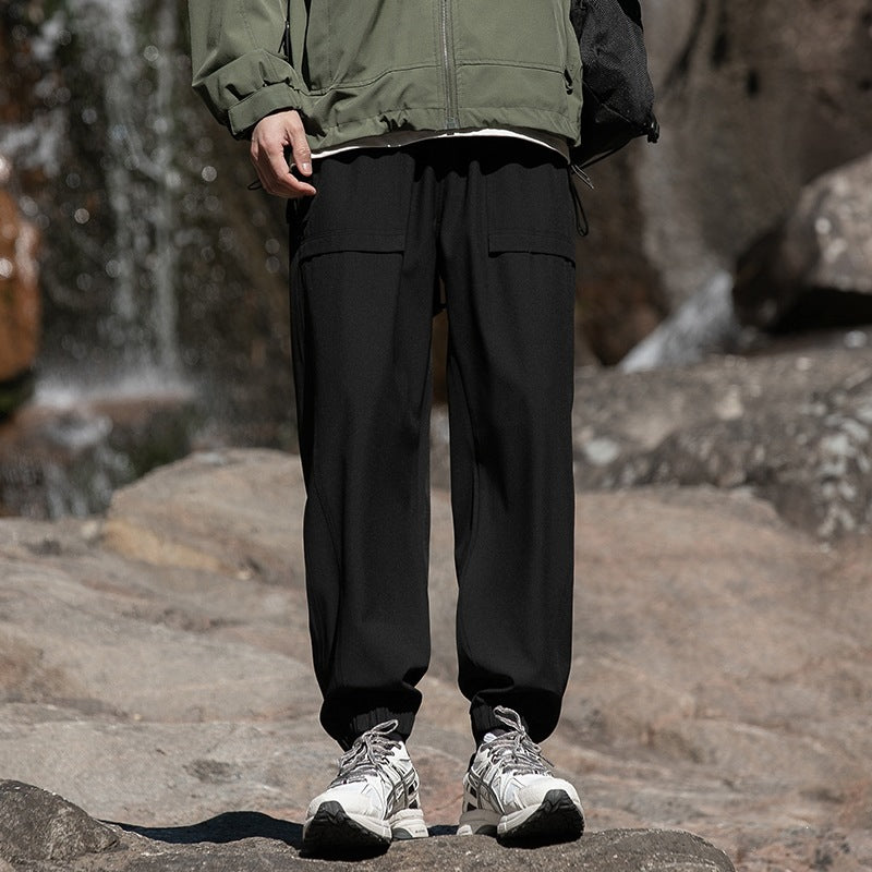 Herren Weite Relaxed-Cargo-Freizeithose mit Tunnelzugbund & Multifunktions‑Taschen Echoarchiv