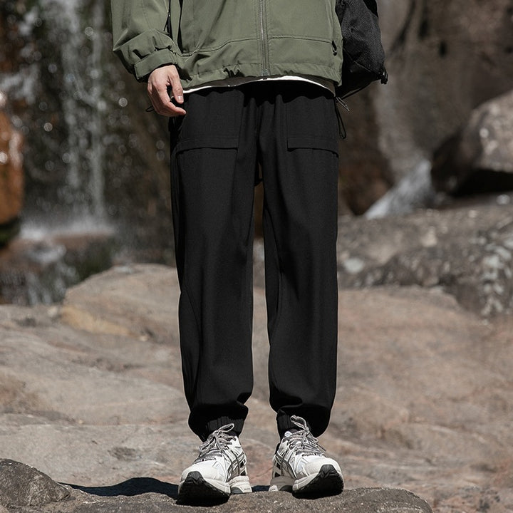 Herren Weite Relaxed-Cargo-Freizeithose mit Tunnelzugbund & Multifunktions‑Taschen Echoarchiv