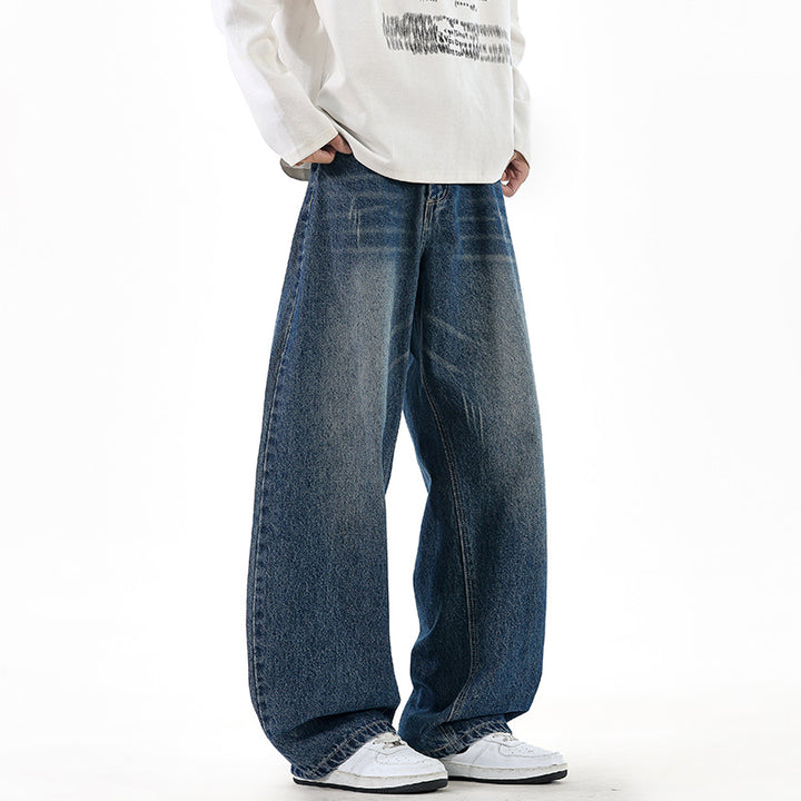Herren Relaxed Wide‑Leg Denimhose mit extra weitem Bein und Vintage-Fade Echo Archiv