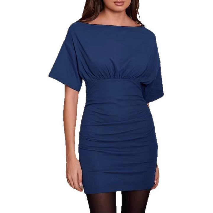 Damen figurbetontes Wickelkleid mit Raffungen und weiten Ärmeln Echo Archiv