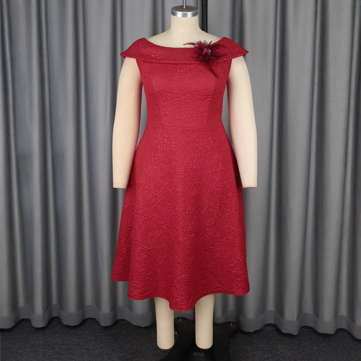 Damen A-Linien Abendkleid mit dekorativem Off-Shoulder-Ausschnitt Echo Archiv