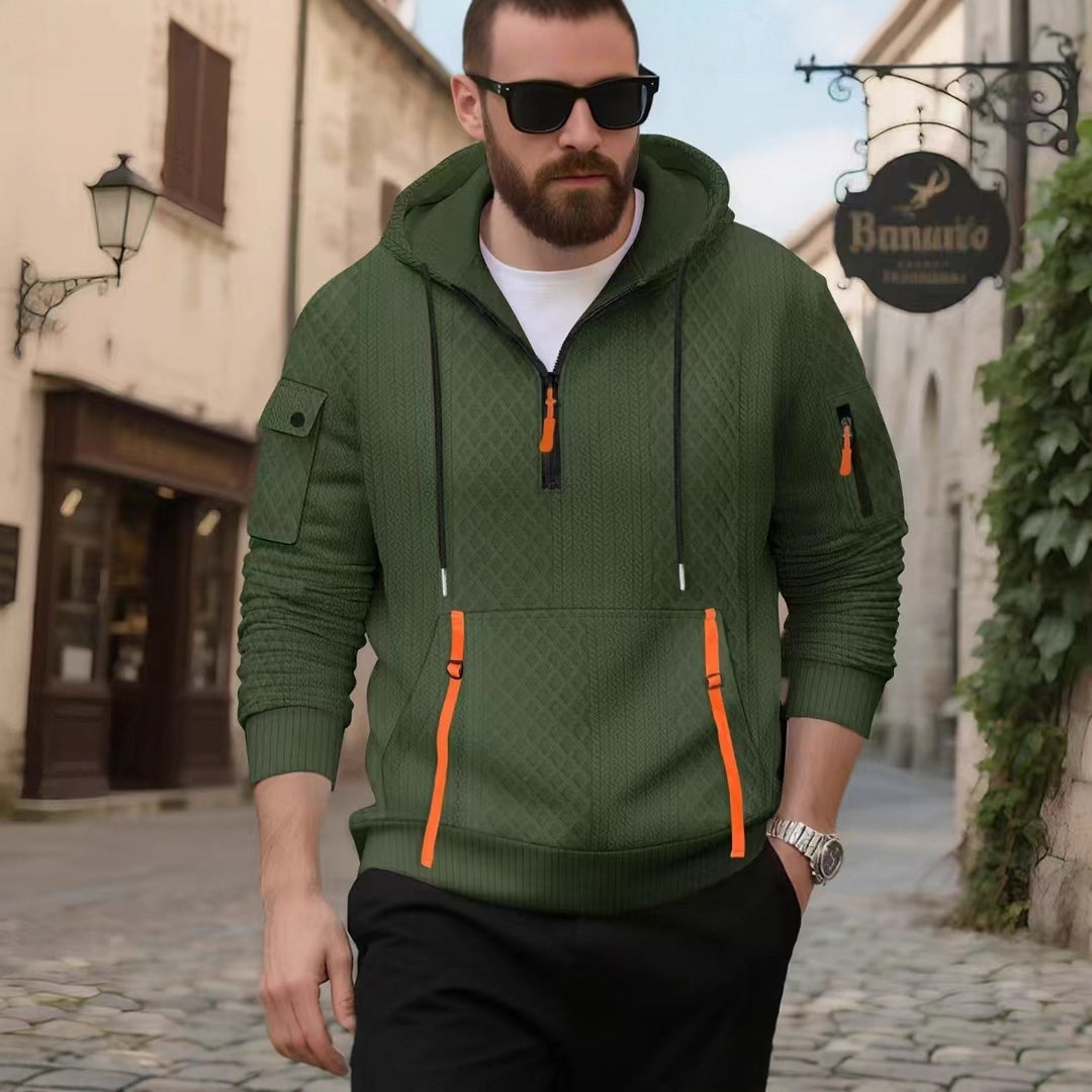 Herren sportlicher Kapuzenpullover mit innovativem Strukturdesign Echoarchiv