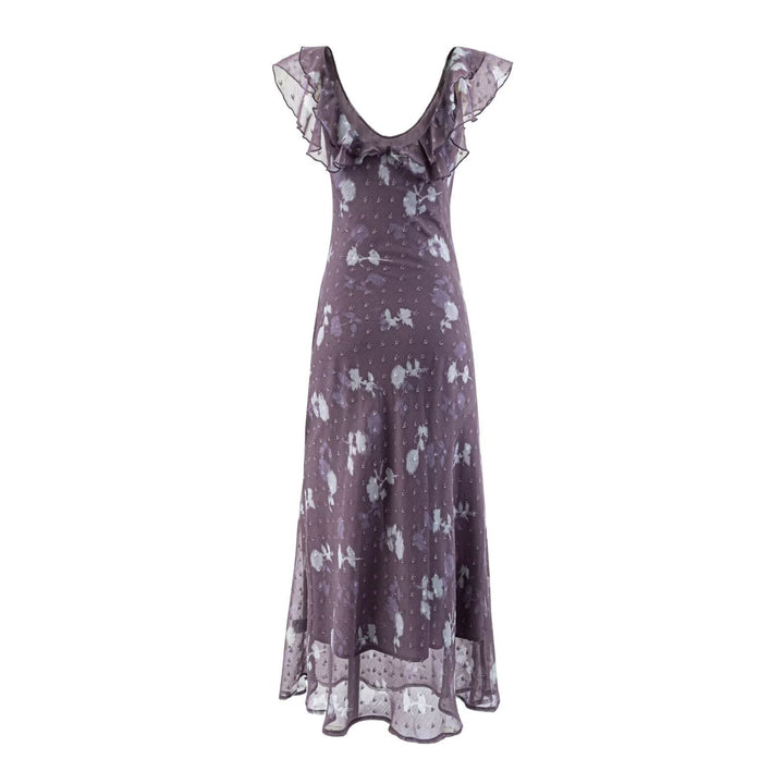 Damen Maxikleid mit romantischem Rüschensaum und floralem Design Echo Archiv