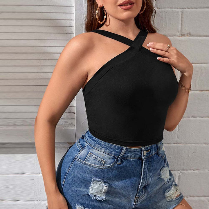 Damen Crop-Top mit asymmetrischem Design und verstellbaren Trägern Echo Archiv
