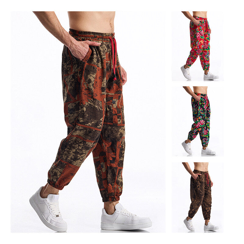 Herren Freizeithosen mit floralem Design Echoarchiv