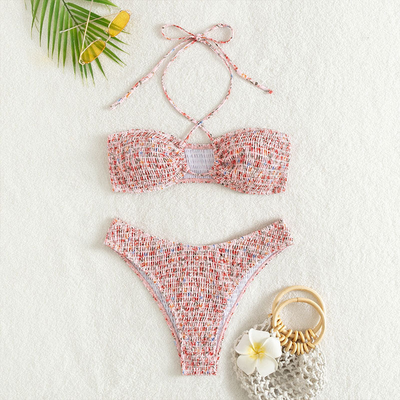Damen Hochtailliertes Bikini-Set mit verspieltem Wickeldesign Echo Archiv