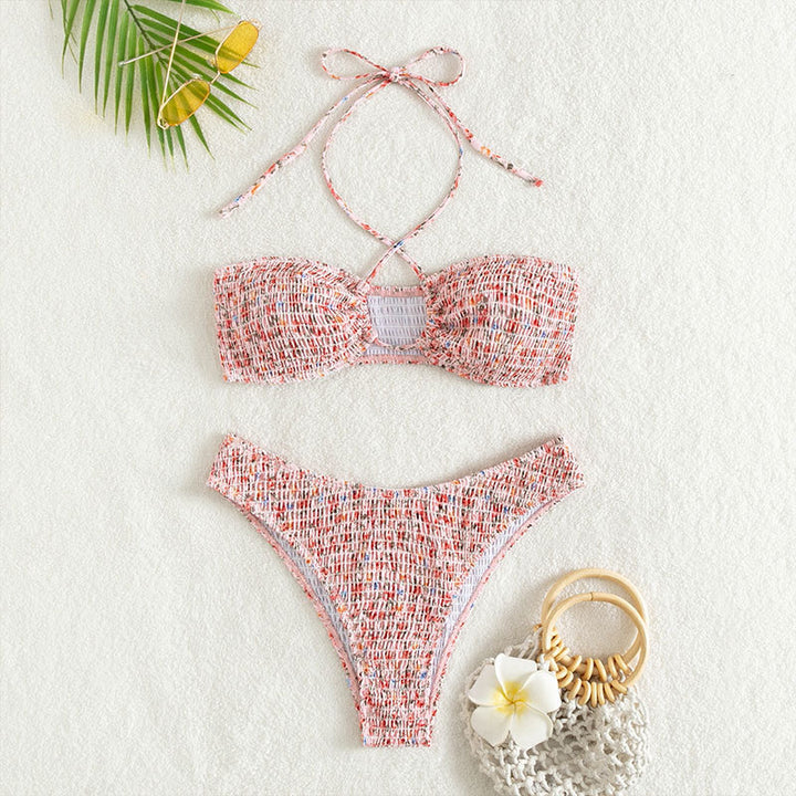 Damen Hochtailliertes Bikini-Set mit verspieltem Wickeldesign Echo Archiv