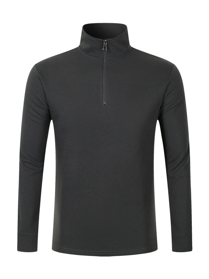 Herren funktionaler Langarmpullover mit Halbzipper und innovativem Strukturdesign Echoarchiv