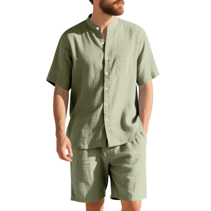 Herren luftiges Kurzarm-Hemd und Shorts-Set Echoarchiv