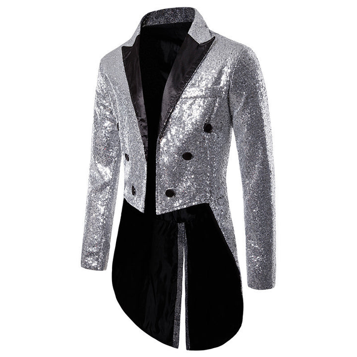Herren glitzernde Smokingjacke mit elegantem Schnitt und schimmernden Pailletten Echoarchiv
