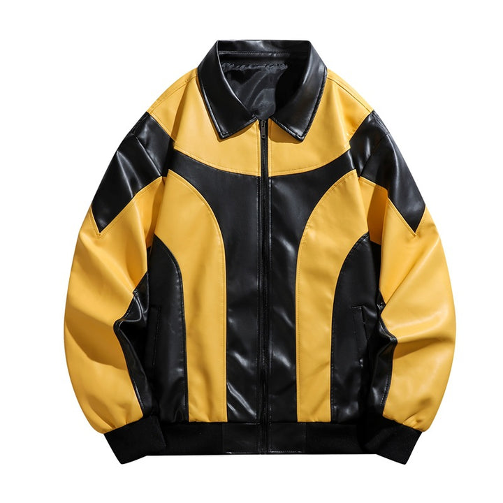 Herren Kunstlederjacke im sportlichen Design mit innovativen Farbakzenten Echoarchiv