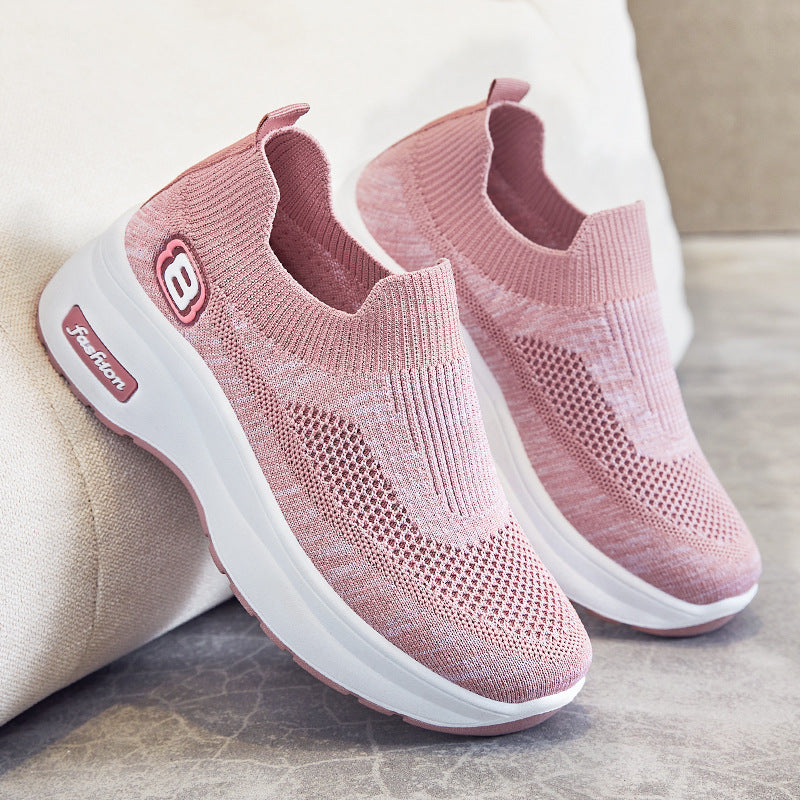 Damen nan atmungsaktive Strick-Sneaker mit Plateau-Sohle und elastischer Sockenkonstruktion Echo Archiv