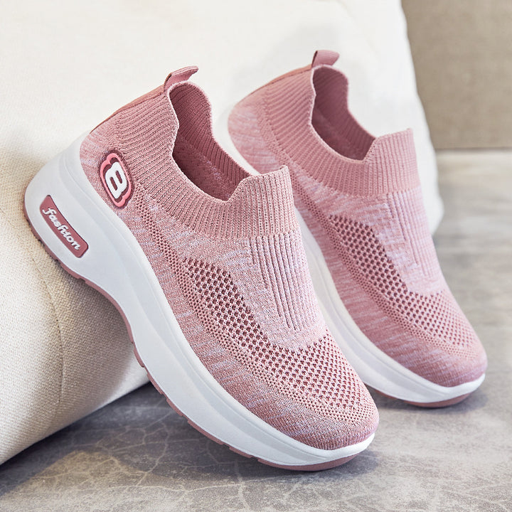 Damen nan atmungsaktive Strick-Sneaker mit Plateau-Sohle und elastischer Sockenkonstruktion Echo Archiv