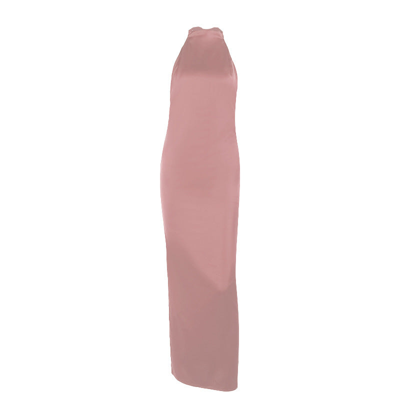 Damen elegantes Maxikleid mit hohem Kragen und figurbetontem Schnitt Echo Archiv
