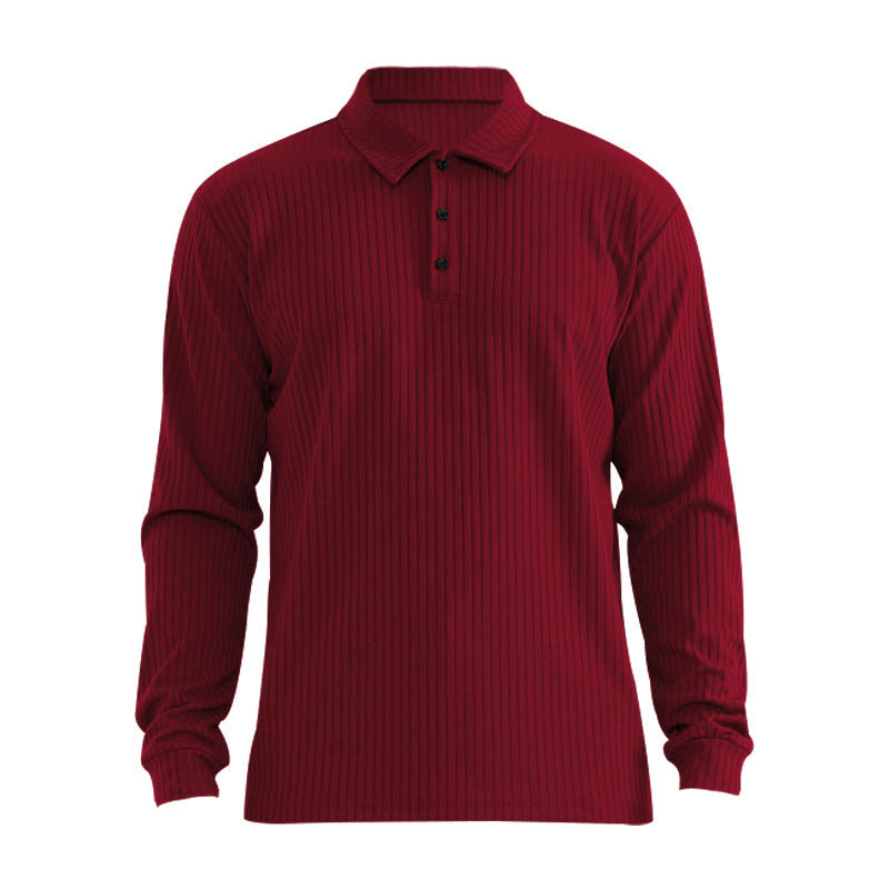 Herren Langarm-Polo mit feiner Rippstruktur Echoarchiv