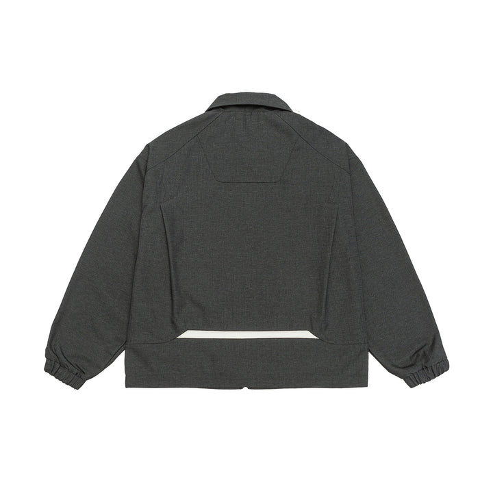 Unisex Kurzblouson im Boxy‑Cut mit Hemdkragen, sichtbarem Metallreißverschluss und Utility‑Pattentaschen Echoarchiv