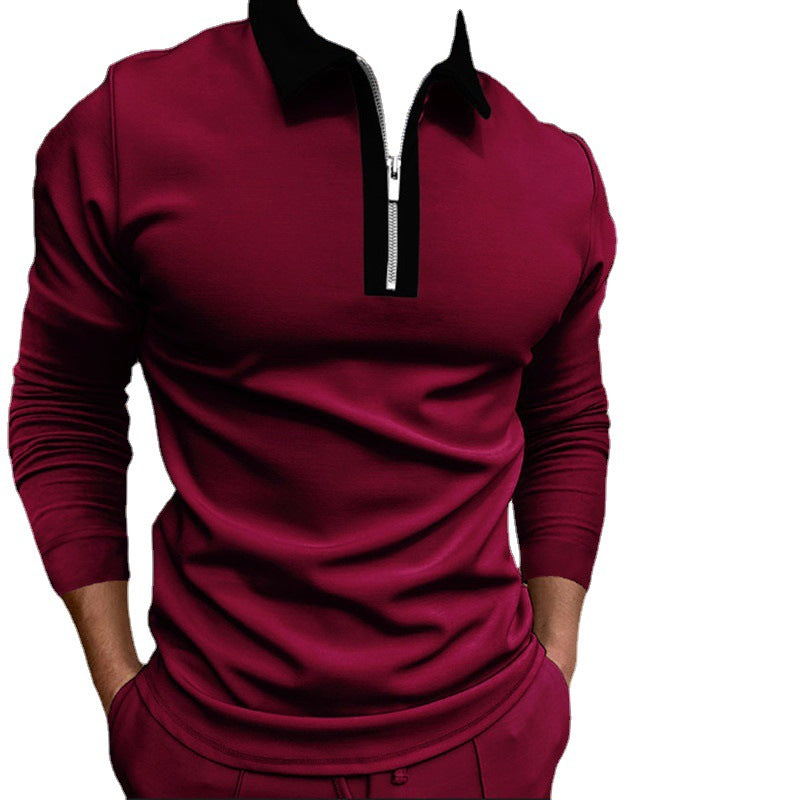 Herren Langarmshirt mit modernem Reißverschluss Echoarchiv