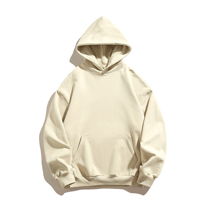 Unisex Kastenförmiger Kapuzenpullover mit minimalistischer Nahtführung, Kängurutasche und verlängertem Rückenteil Echo Archiv