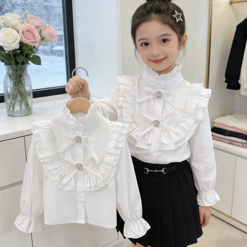 Mädchen elegante Bluse mit Volant und Rüschendetails Echo Archiv