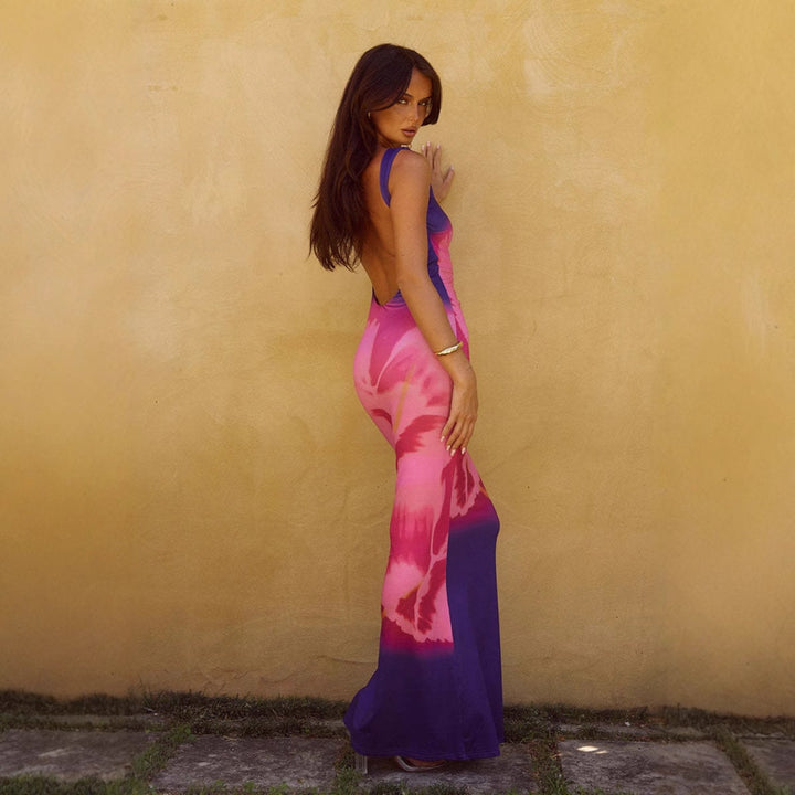 Damen figurbetontes Maxikleid mit floralem Design und elegantem Schnitt Echo Archiv