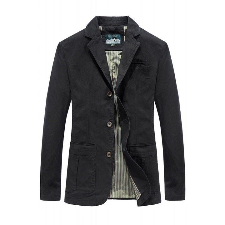 Herren nan legeres Baumwoll-Twill Sakko mit aufgesetzten Taschen und gestreiftem Innenfutter Echo Archiv