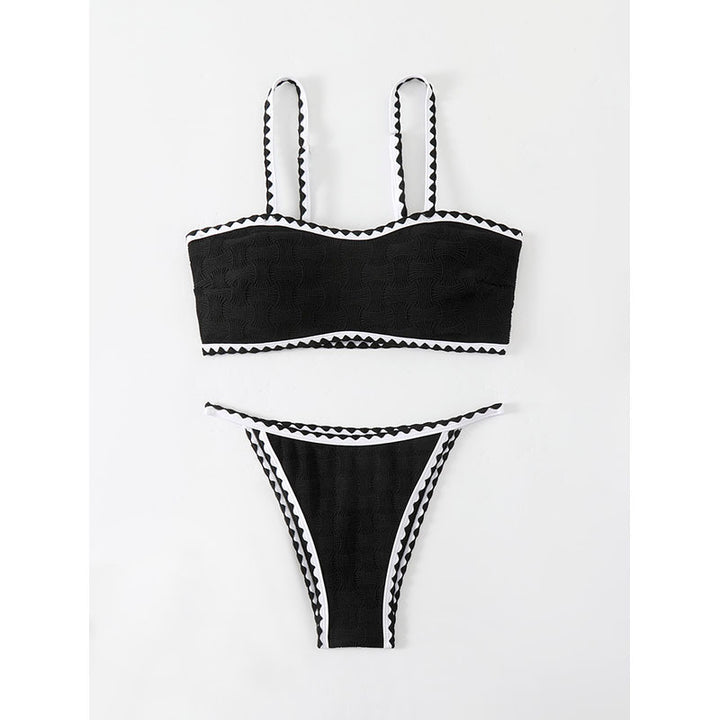 Damen Bikini-Set mit strukturiertem Oberteil und hoch geschnittenem Unterteil Echo Archiv