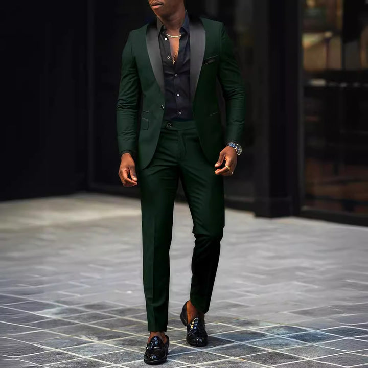 Herren nan schmal geschnittener Smokinganzug mit Satinrevers und Slim-Fit-Hose Echo Archiv