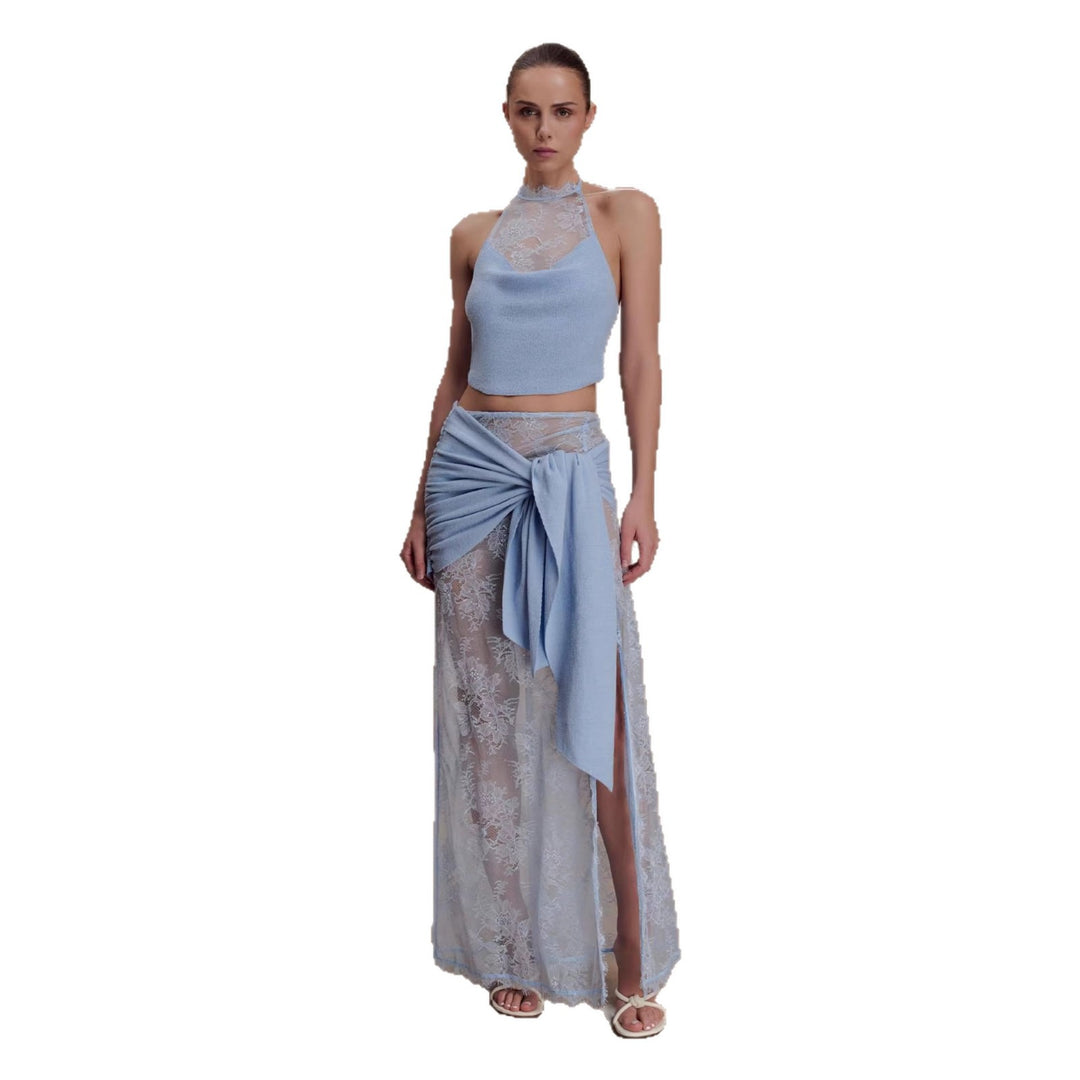 Damen Elegantes Spitzen-Top und Maxi-Rock Set Echo Archiv