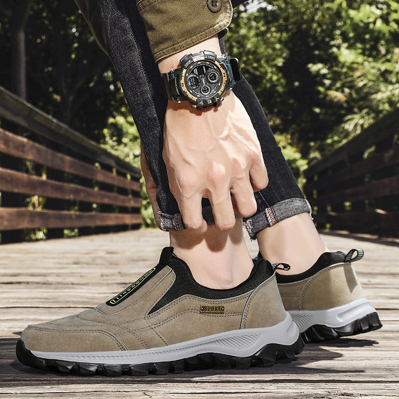 Herren Slipper-Sneaker aus Veloursleder-Optik mit rutschfester Profilsohle Echoarchiv