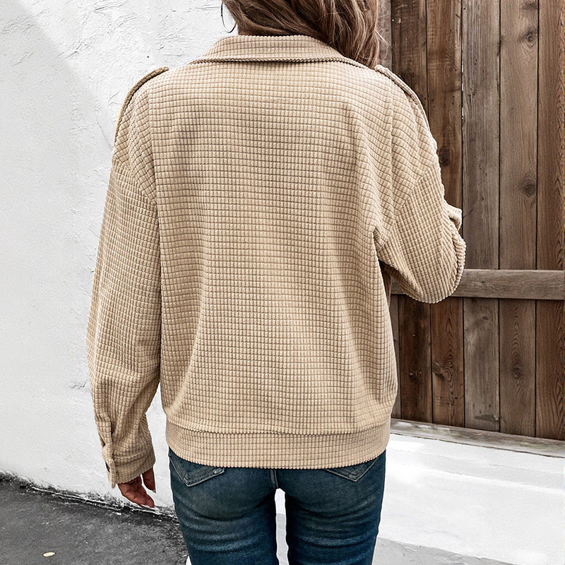 Damen Strukturierter Cord-Utility-Blouson mit Reißverschluss und Pattentaschen Echoarchiv