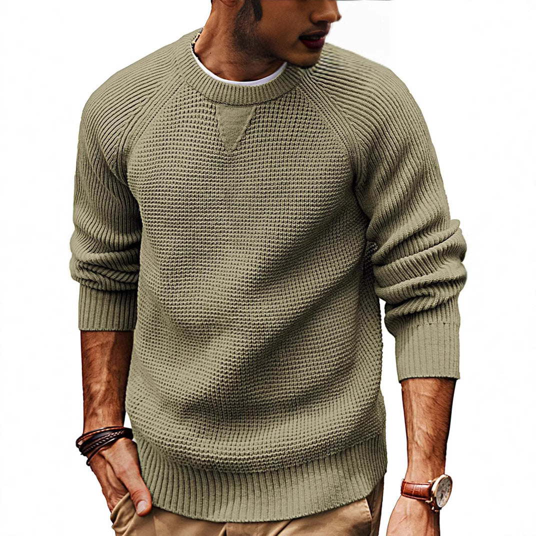 Herren Klassischer Strickpullover mit strukturiertem Muster Echoarchiv