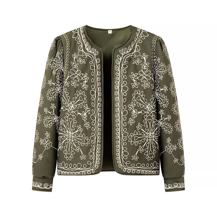 Damen Offene Blazerjacke mit floralem Allover-Print, Rundhalsausschnitt und femininer Passform Echo Archiv