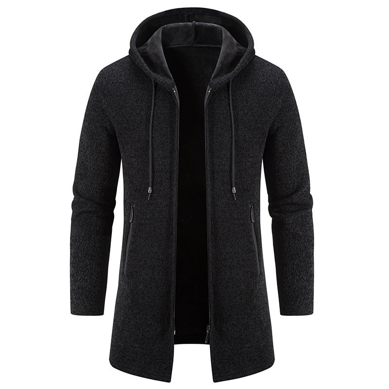 Herren praktische und stilvolle Fleecejacke mit Kapuze und Reißverschlusstaschen Echoarchiv