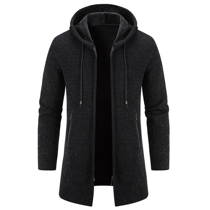 Herren praktische und stilvolle Fleecejacke mit Kapuze und Reißverschlusstaschen Echoarchiv