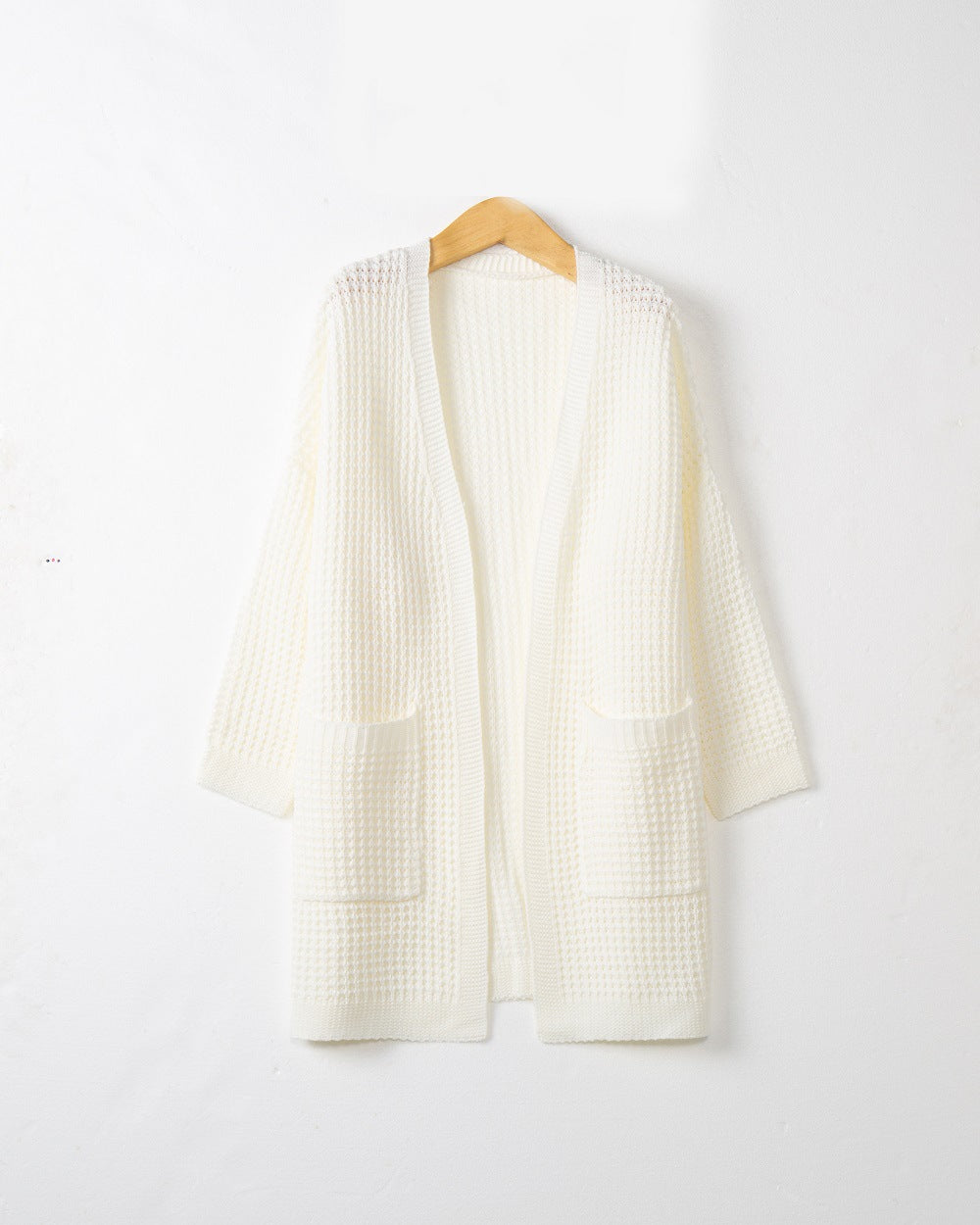 Damen Langer Oversize Strickmantel mit offener Front und aufgesetzten Taschen Echo Archiv