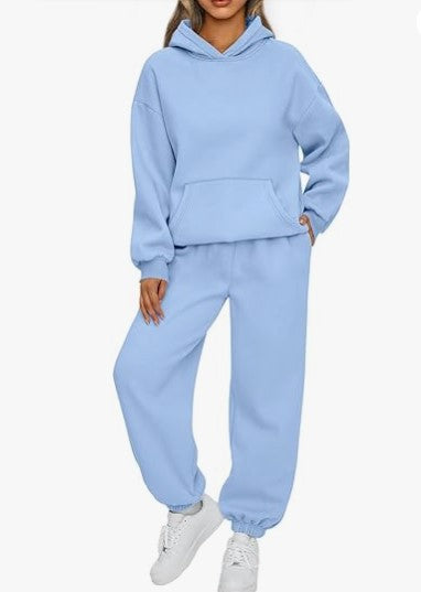 Damen nan Boxy-Hoodie und Palazzo-Jogger Set mit elastischem Knöchelbund Echo Archiv
