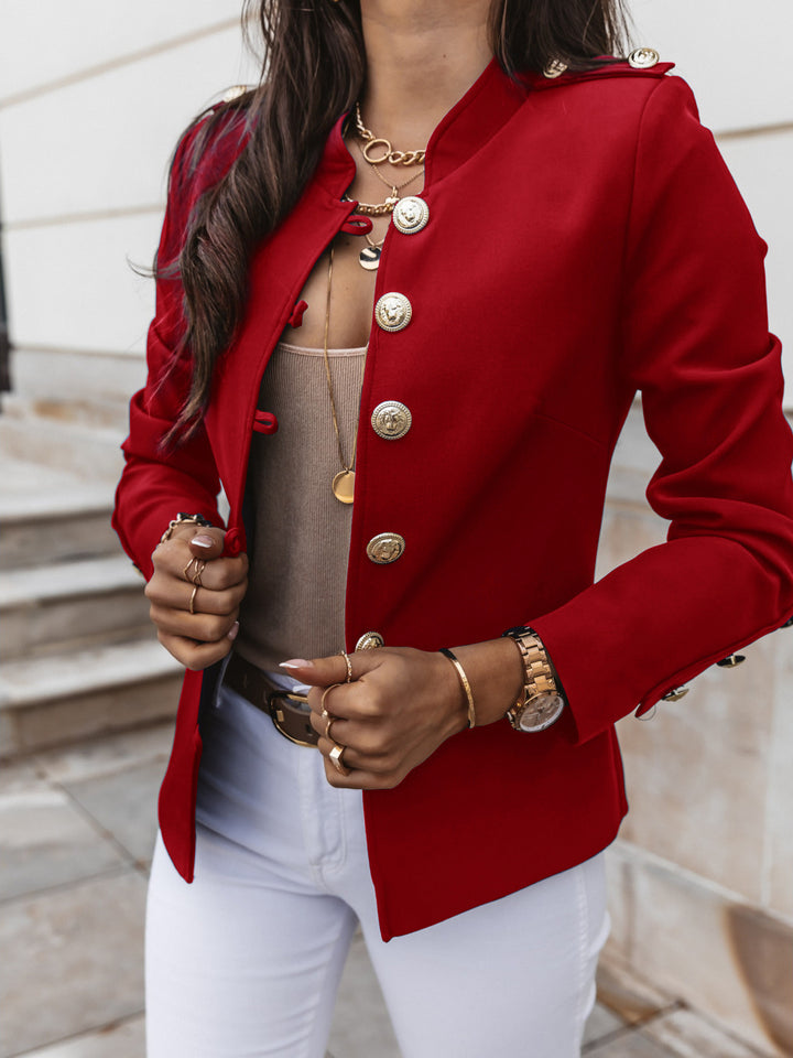 Damen nan militärischer Blazer mit Stehkragen und dekorativen Goldknöpfen Echo Archiv
