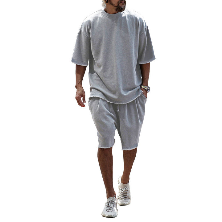 Herren lässiges Kurzarm-T-Shirt mit bequemen Sweatshorts Echoarchiv