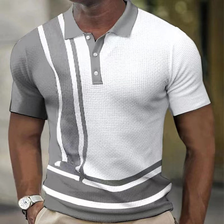 Herren sportliches Polohemd mit modernen Streifen Echoarchiv