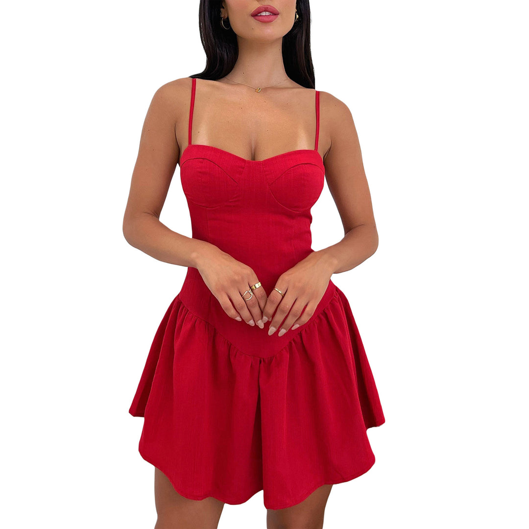 Damen trägerloses Minikleid mit Rüschendesign und figurbetontem Schnitt Echo Archiv