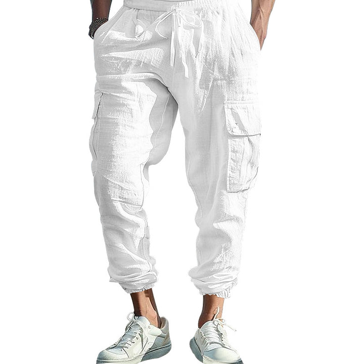 Herren luftige Cargo-Hose mit elastischem Bund und seitlichen Taschen Echoarchiv