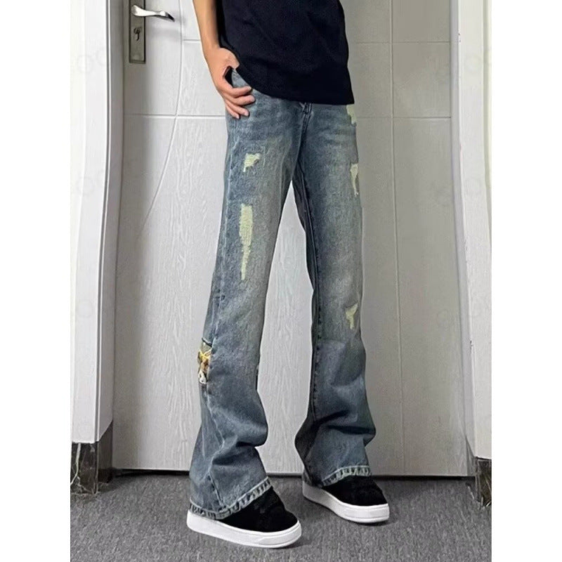 Herren modische und lässige Jeans mit kreativen Zierdetails Echoarchiv