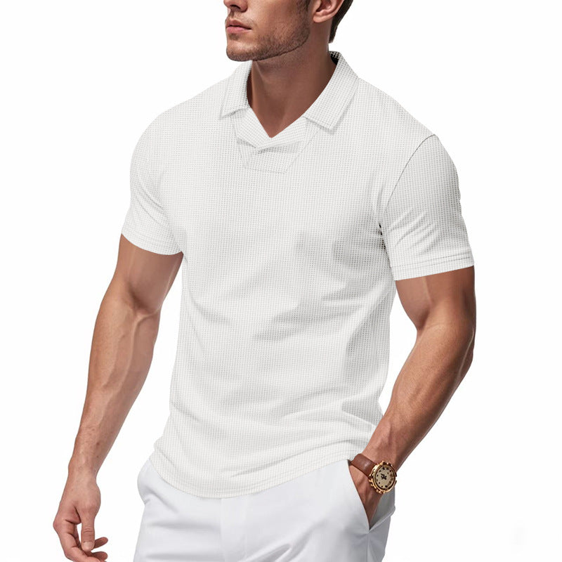 Herren Kurzarm Poloshirt mit strukturiertem Design Echoarchiv