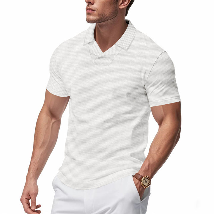 Herren Kurzarm Poloshirt mit strukturiertem Design Echoarchiv