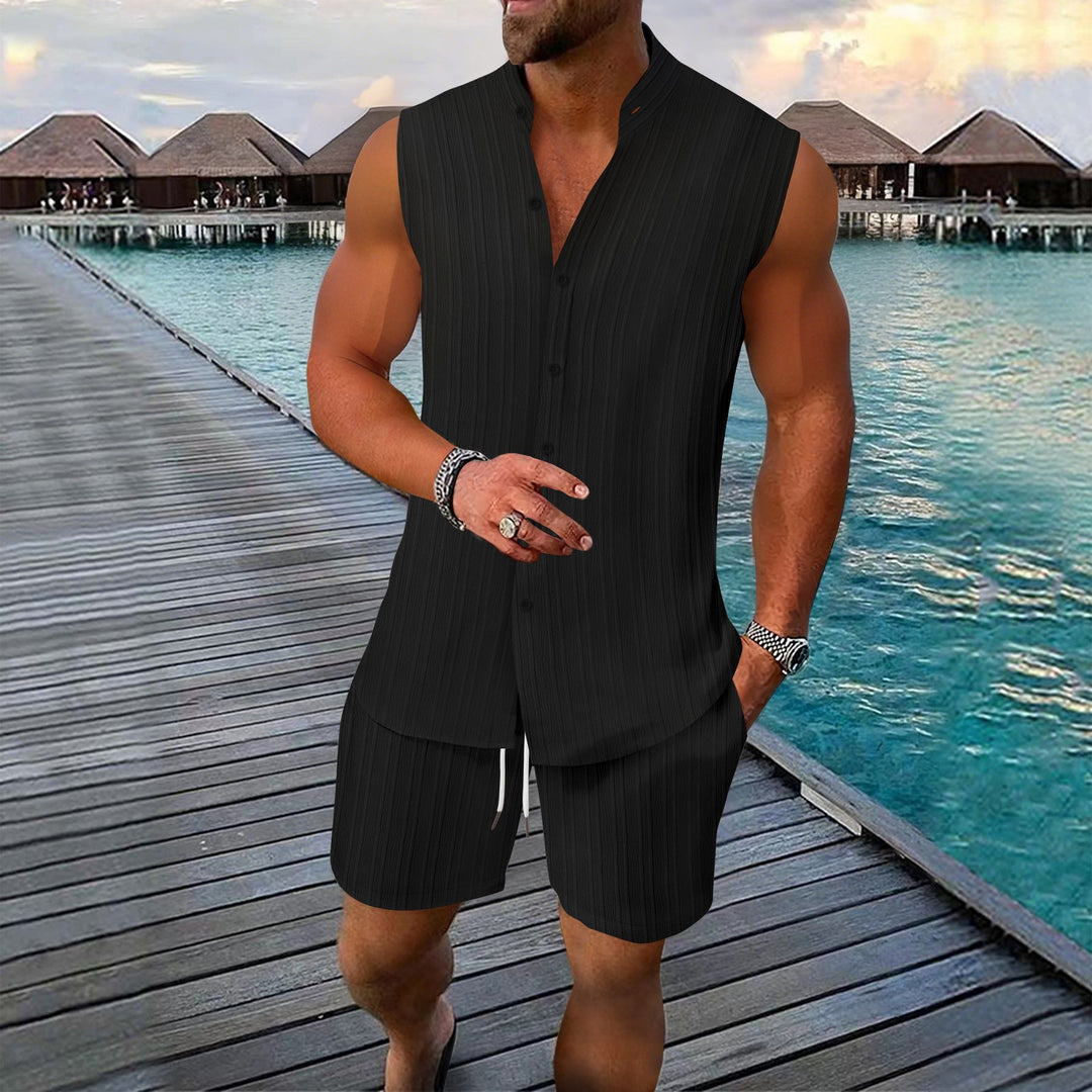 Männer Freizeit Ärmelloses Sommer Lounge Set Echoarchiv