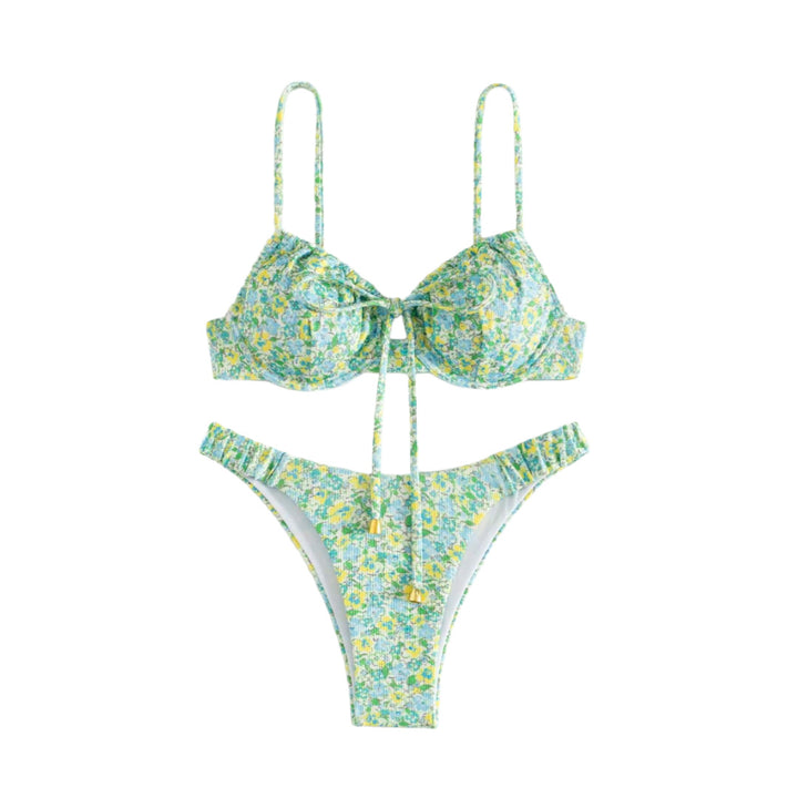 Damen Floral Bikini mit hochwertigen Rüschen und verstellbaren Trägern Echo Archiv