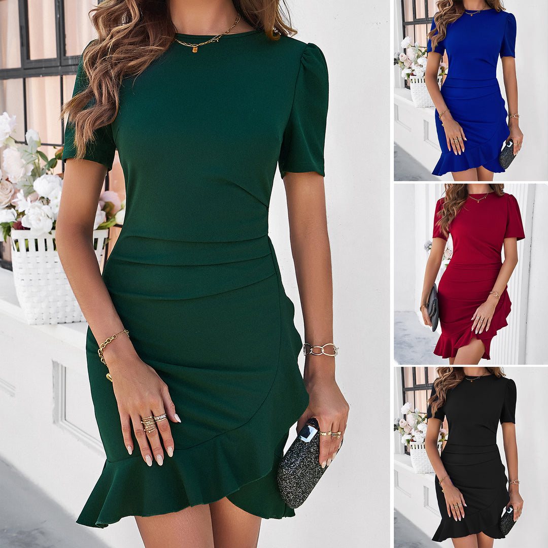 Damen figurbetontes Wickelkleid mit Rüsche Echo Archiv